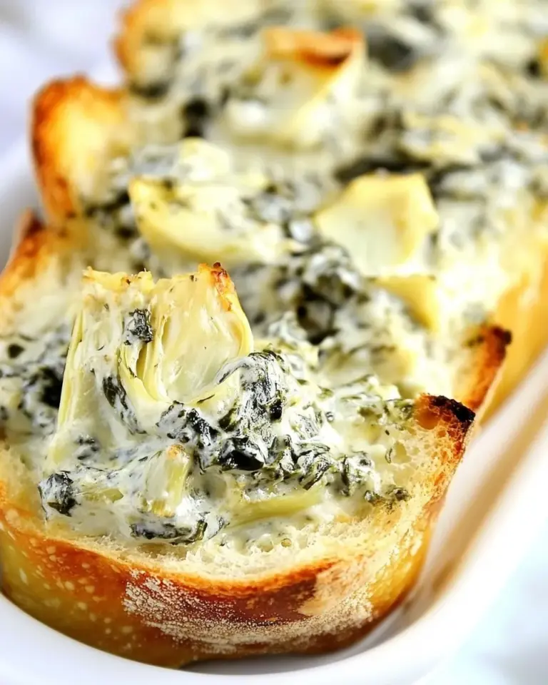 Homemade Spinach Artichoke Dip Cheesy Bread photo