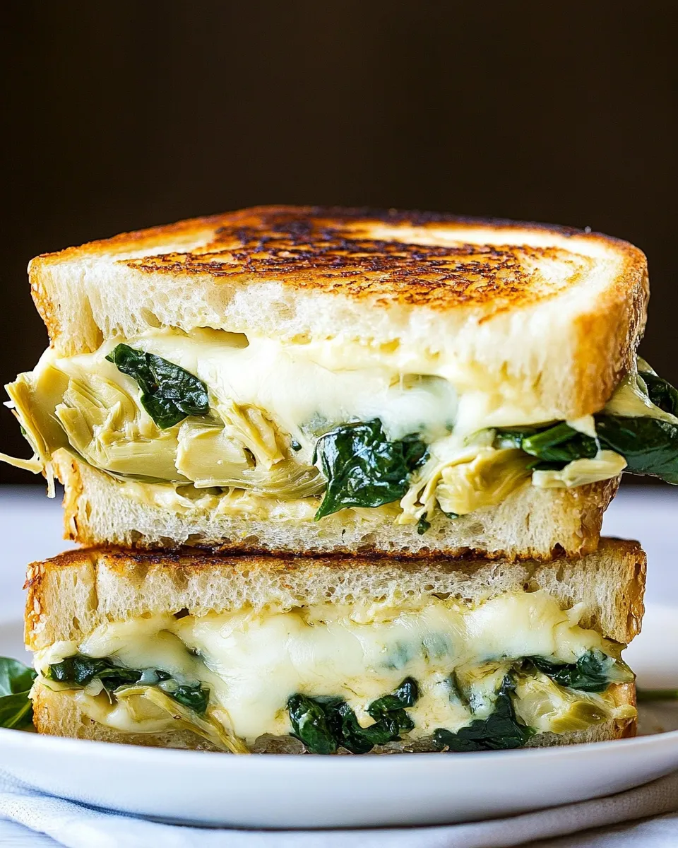 Classic Spinach Artichoke Grilled Cheese shot