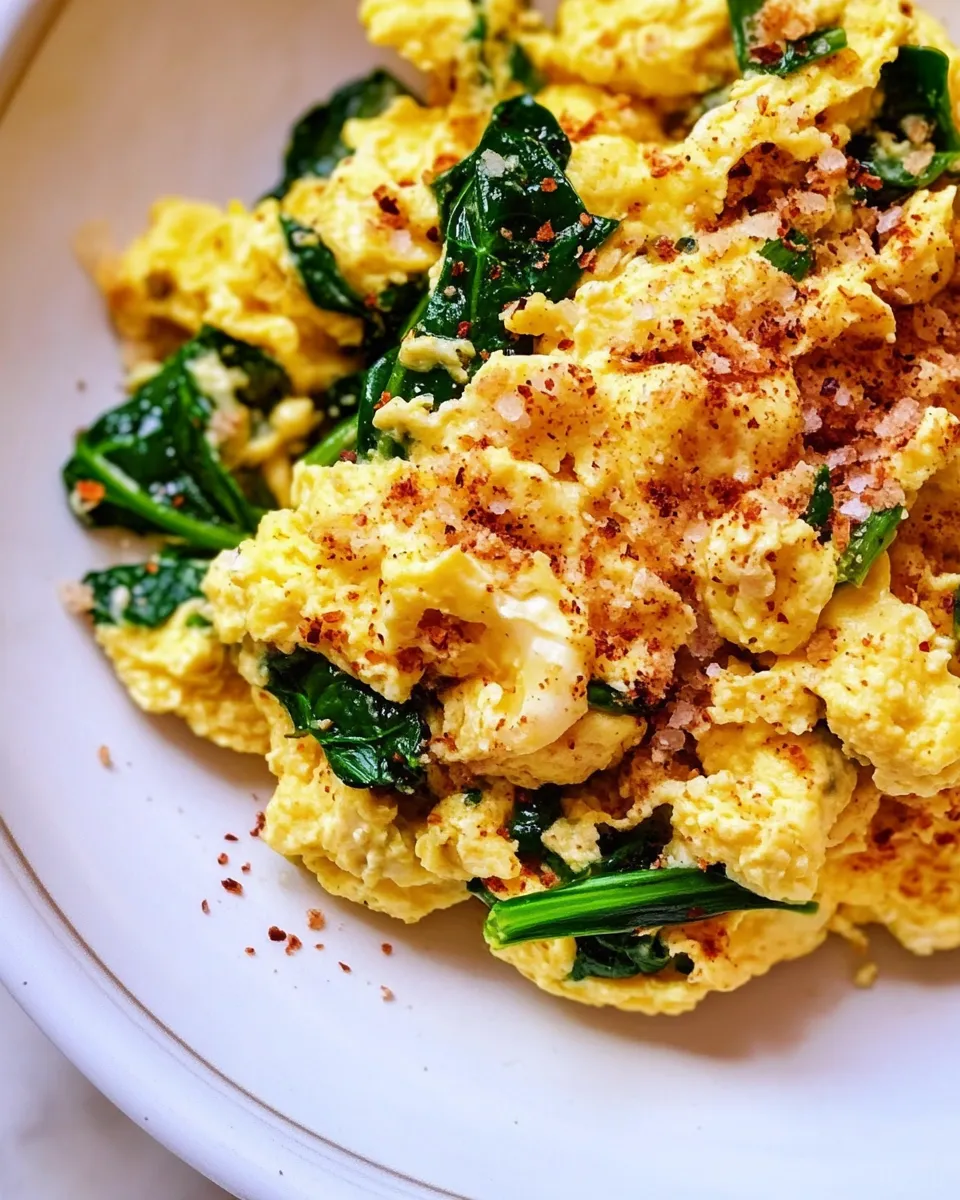 Delicious Spinach Scrambled Eggs image