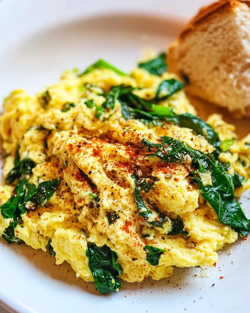 Homemade Spinach Scrambled Eggs recipe photo