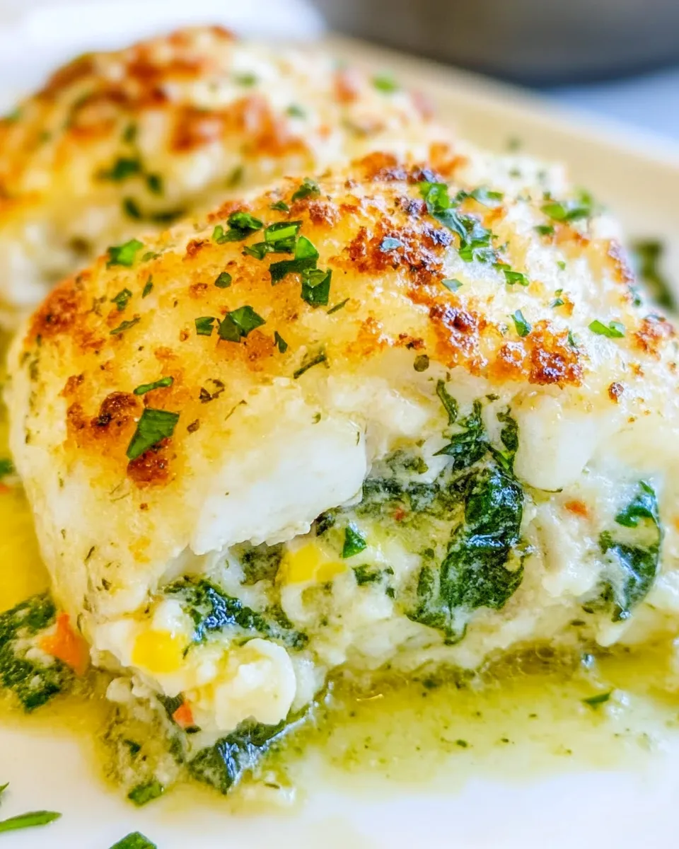 Healthy Spinach Stuffed Flounder food shot