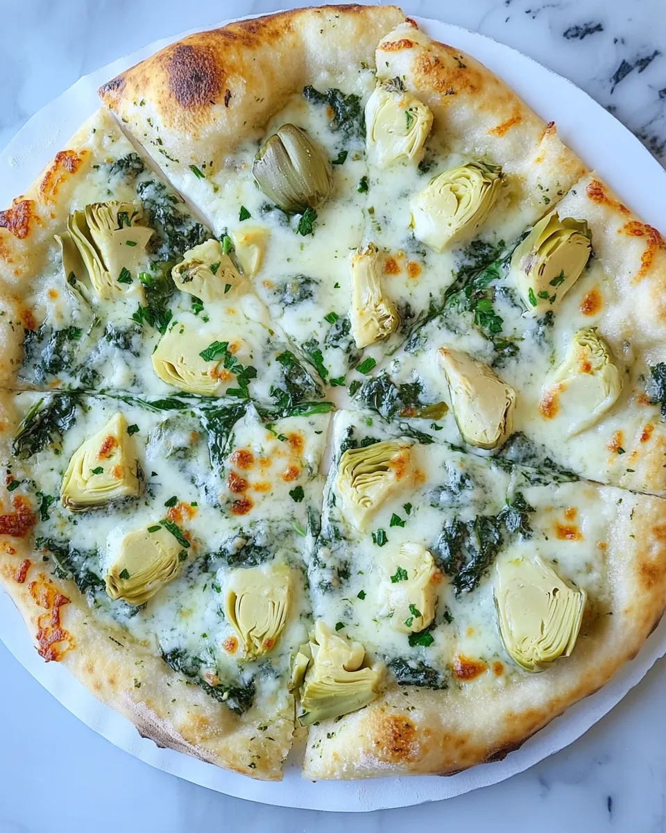 Homemade Spinach and Artichoke Pizza photo