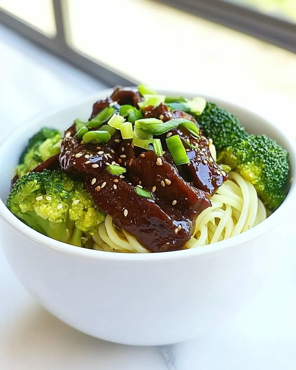 Delicious Spiralized Shanghai Beef and Broccoli shot