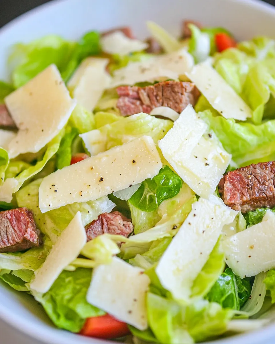 Delicious Steakhouse Salad (Romaine Hearts Salad) shot