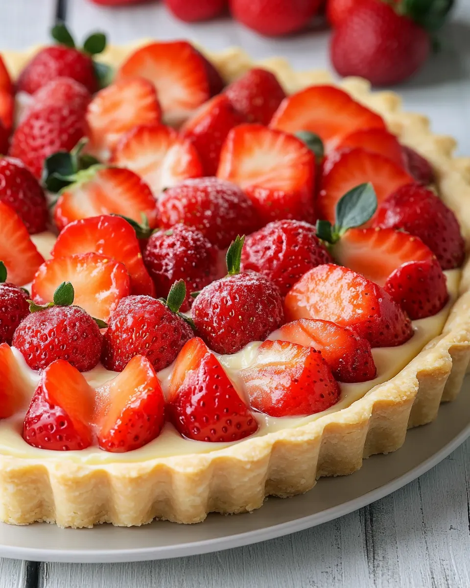Classic Strawberry Mascarpone Tart (Low Carb, Keto) image