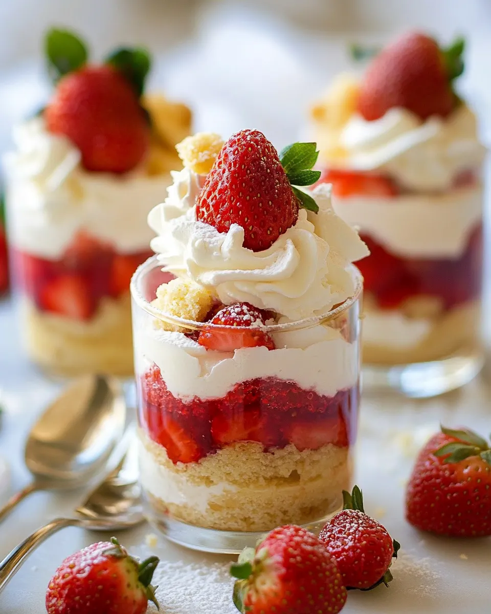 Classic Strawberry Shortcake Trifles image