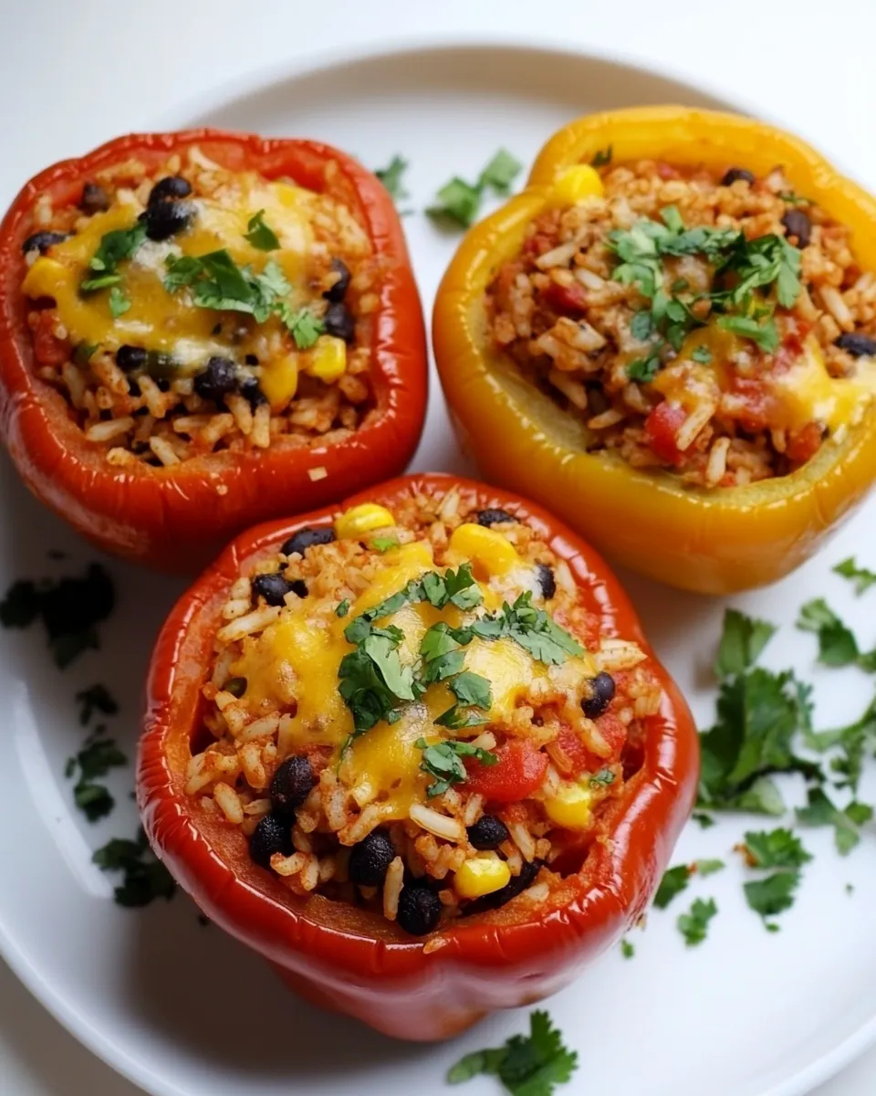 Classic Stuffed Bell Peppers with Mexican Rice image