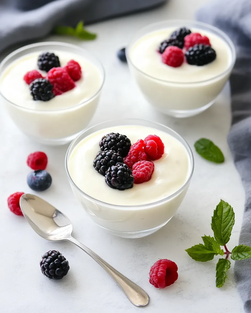 Homemade Swedish Cream with Berries photo