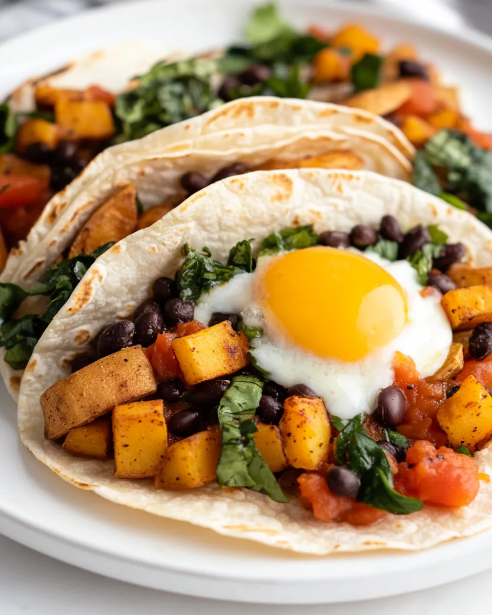 Quick Sweet Potato Black Bean Breakfast Tacos shot