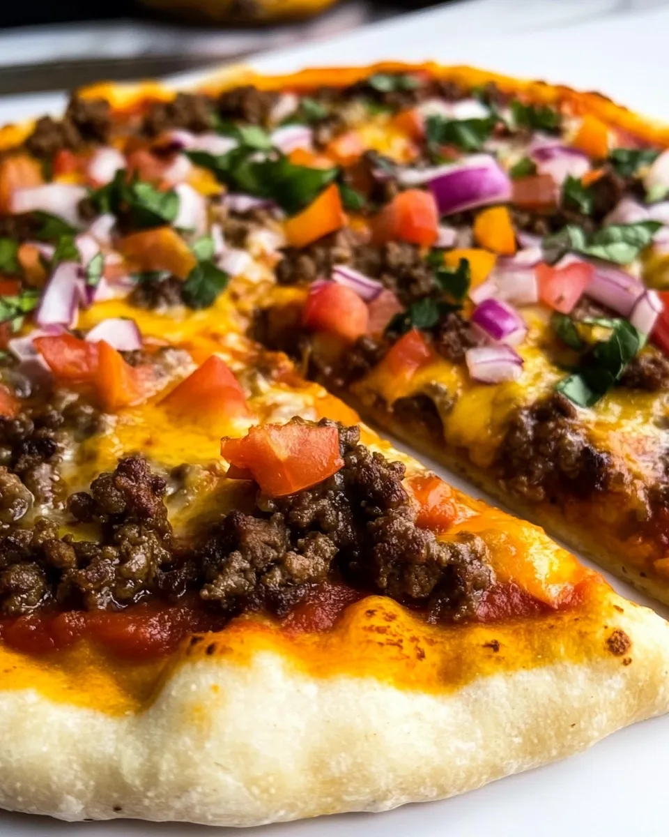 Classic Taco-Style Ground Beef Pizza Recipe image