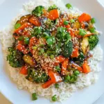 Homemade Teriyaki Vegetable Stir Fry with Rice photo