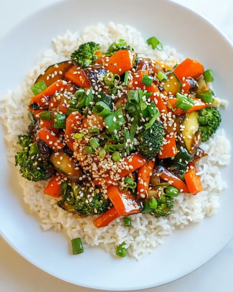 Homemade Teriyaki Vegetable Stir Fry with Rice photo