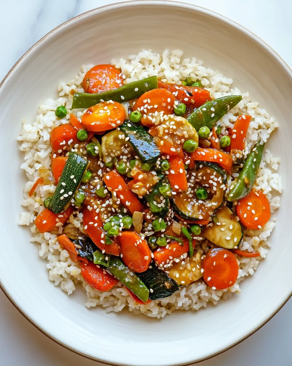 Delicious Teriyaki Vegetable Stir Fry with Rice image