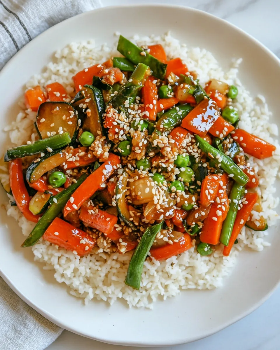 Easy Teriyaki Vegetable Stir Fry with Rice recipe photo
