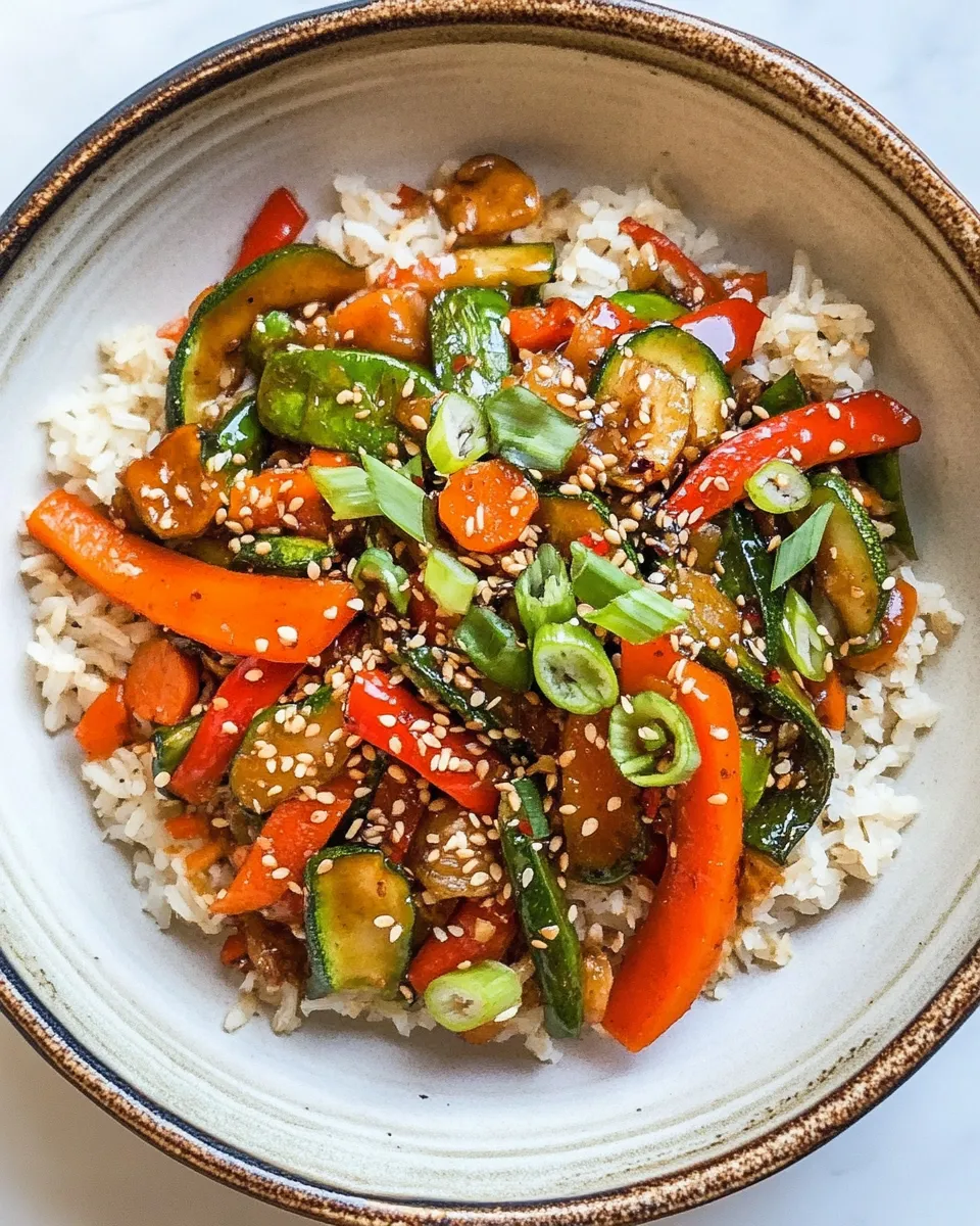 Healthy Teriyaki Vegetable Stir Fry with Rice dish photo