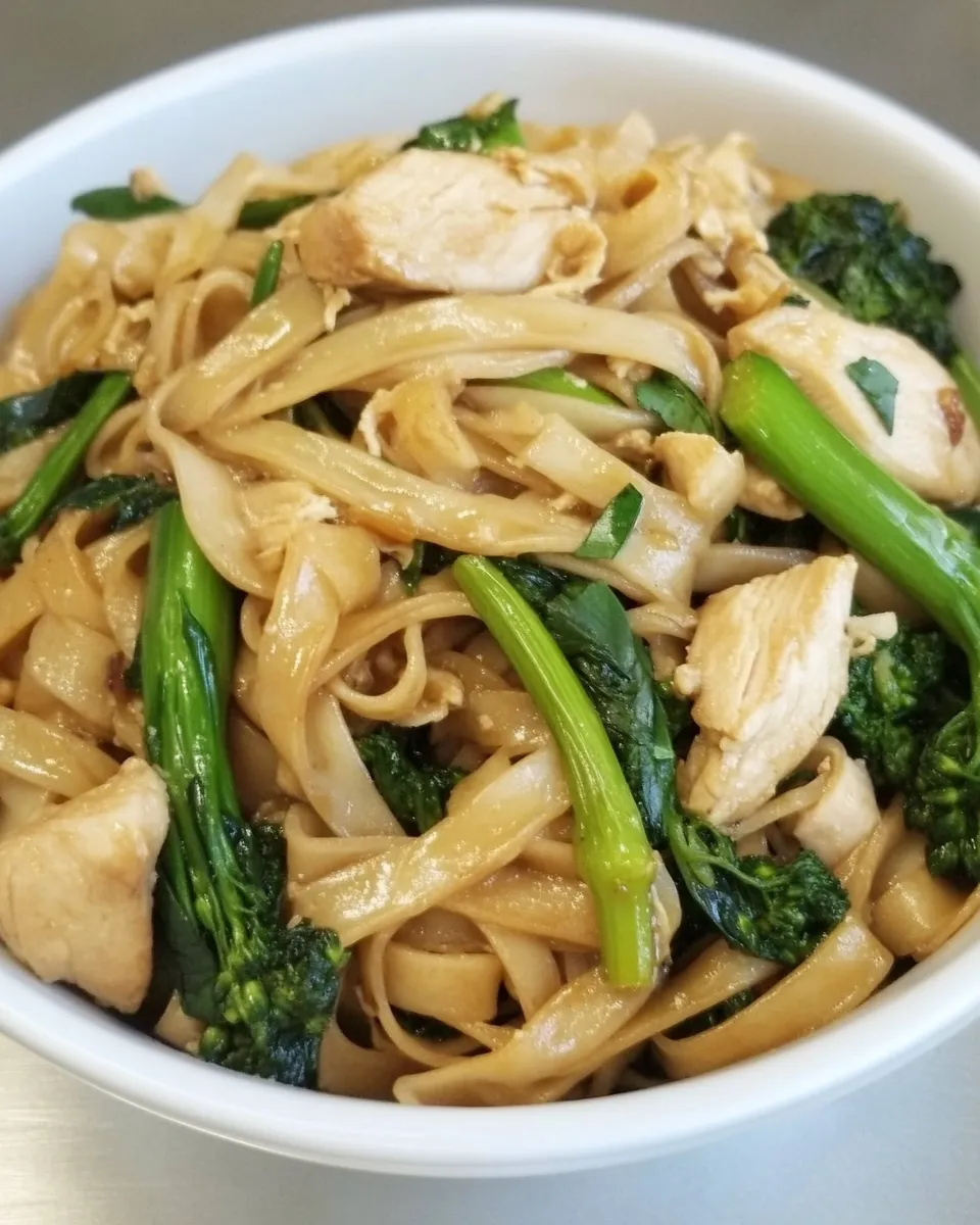 Delicious Thai-Style Stir-Fried Noodles with Chicken and Broccolini recipe photo