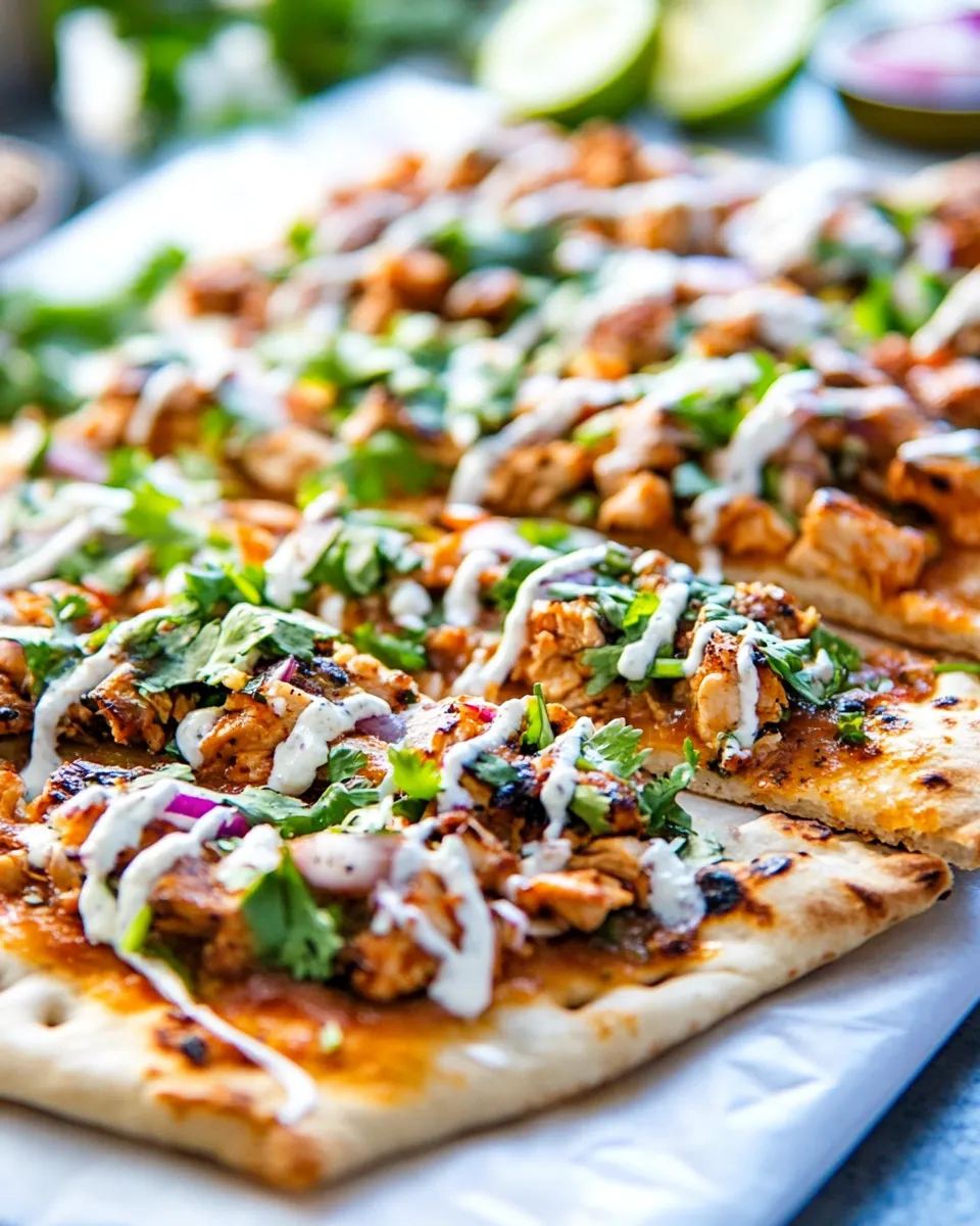 Delicious Thai Chicken Flatbread Recipe dish photo