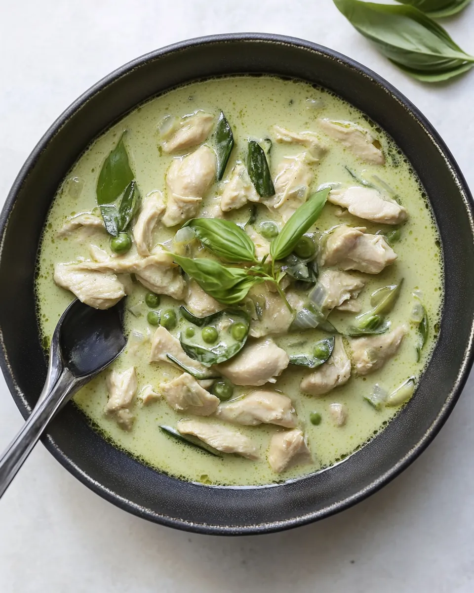 Delicious Thai Green Curry with Chicken shot