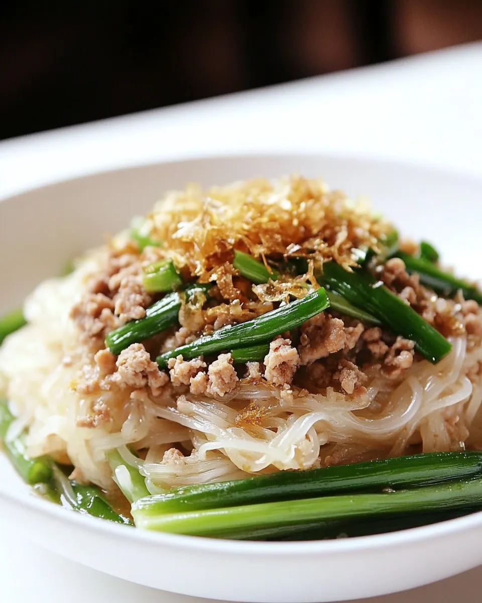 Easy Thai Noodles with Ground Chicken and Crispy Shallots recipe photo