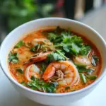 Homemade Thai Spicy Shrimp Soup: Tom Yum Goong photo