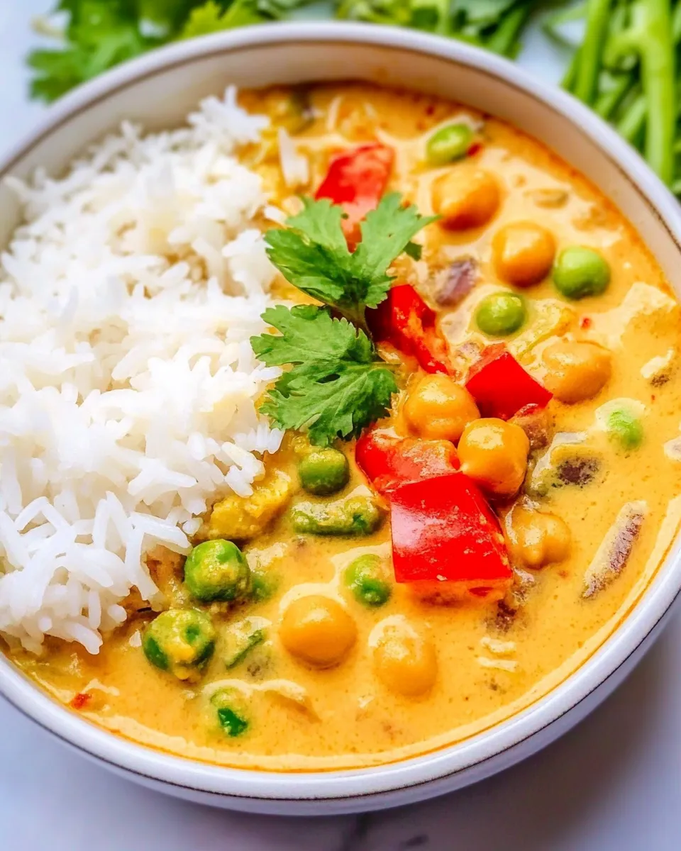 Delicious Thai Yellow Curry With Chickpeas image