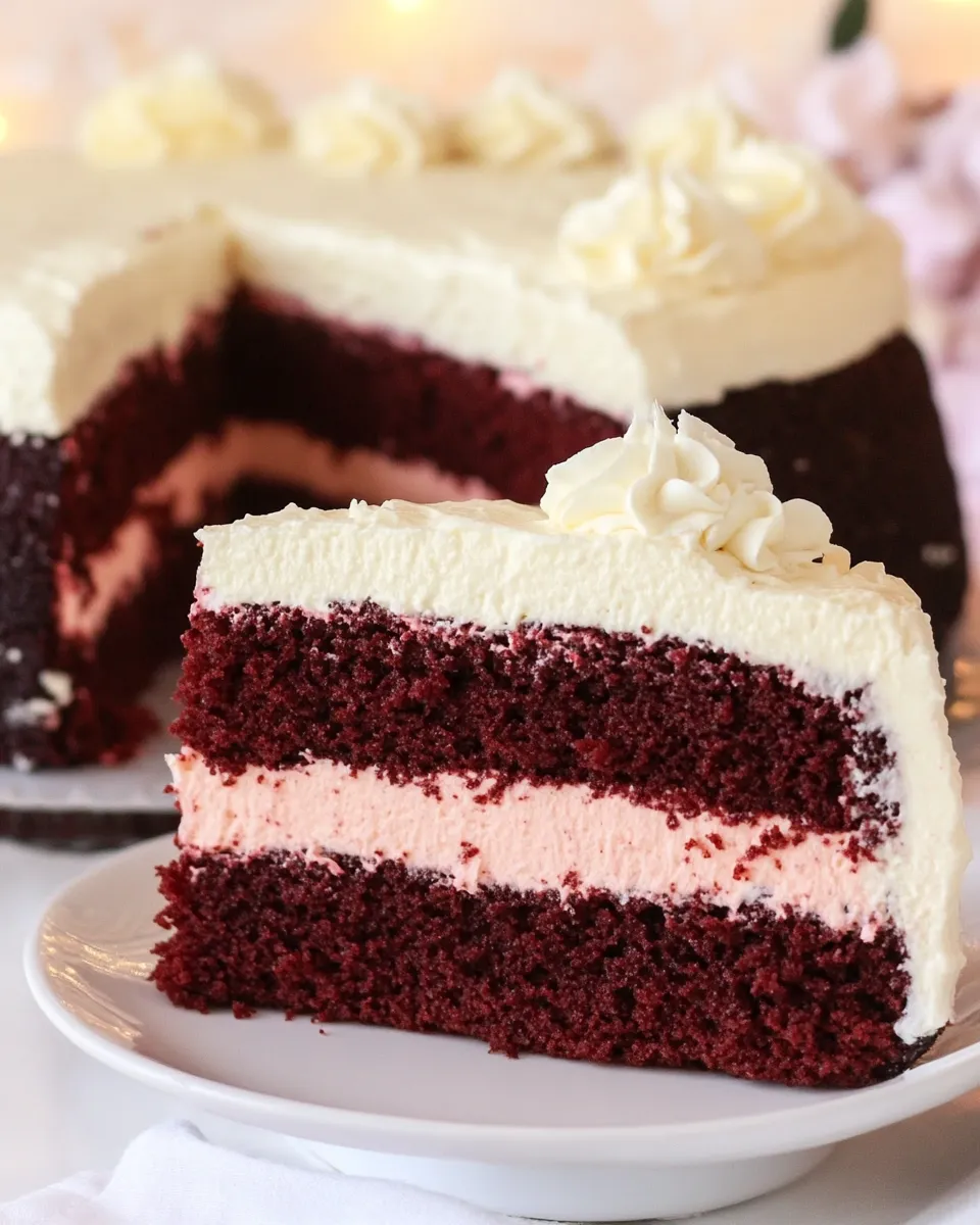 Delicious The Ultimate Red Velvet Cheesecake Cake Recipe image