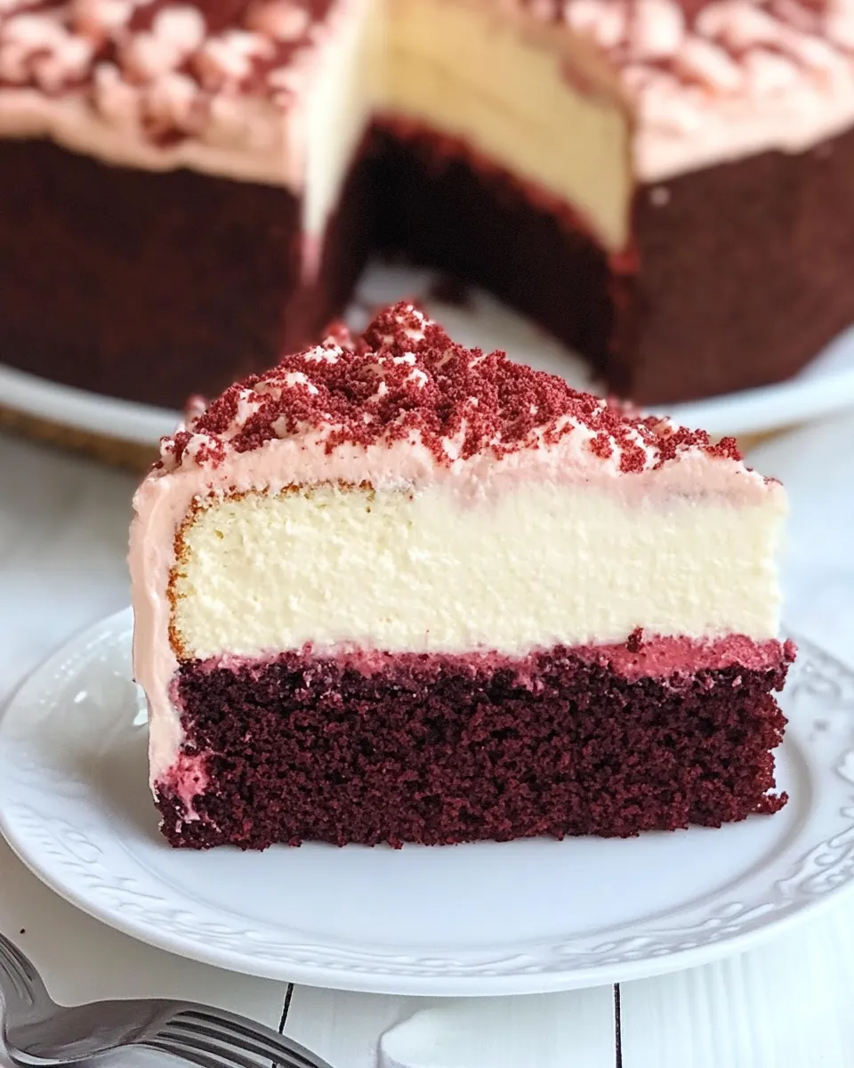 Easy The Ultimate Red Velvet Cheesecake Cake Recipe recipe image