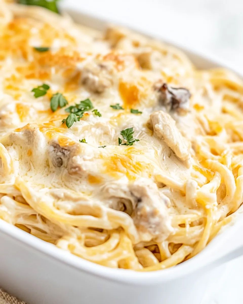 Delicious Three Cheese Chicken Tetrazzini recipe photo