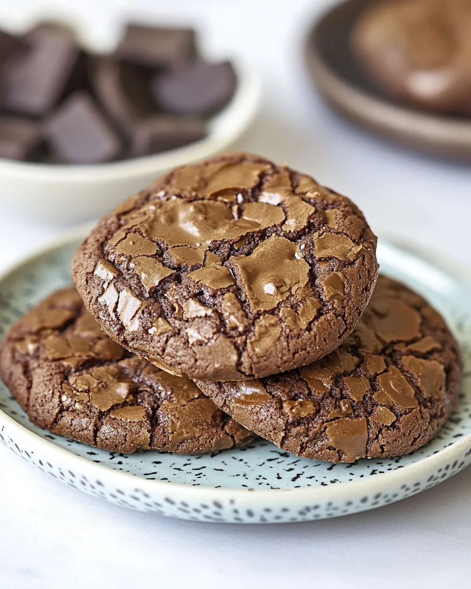 Delicious Triple Chocolate Cookies Recipe food shot