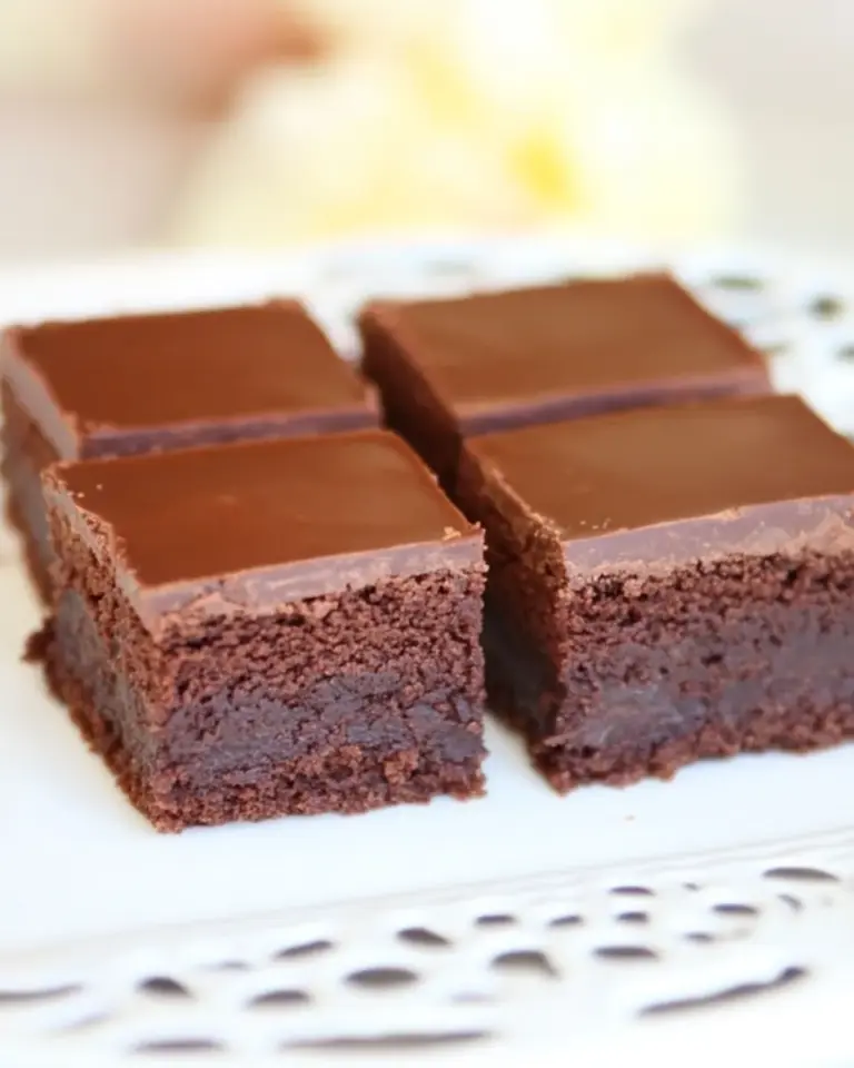 Homemade Truffle Brownies with Chocolate Ganache photo