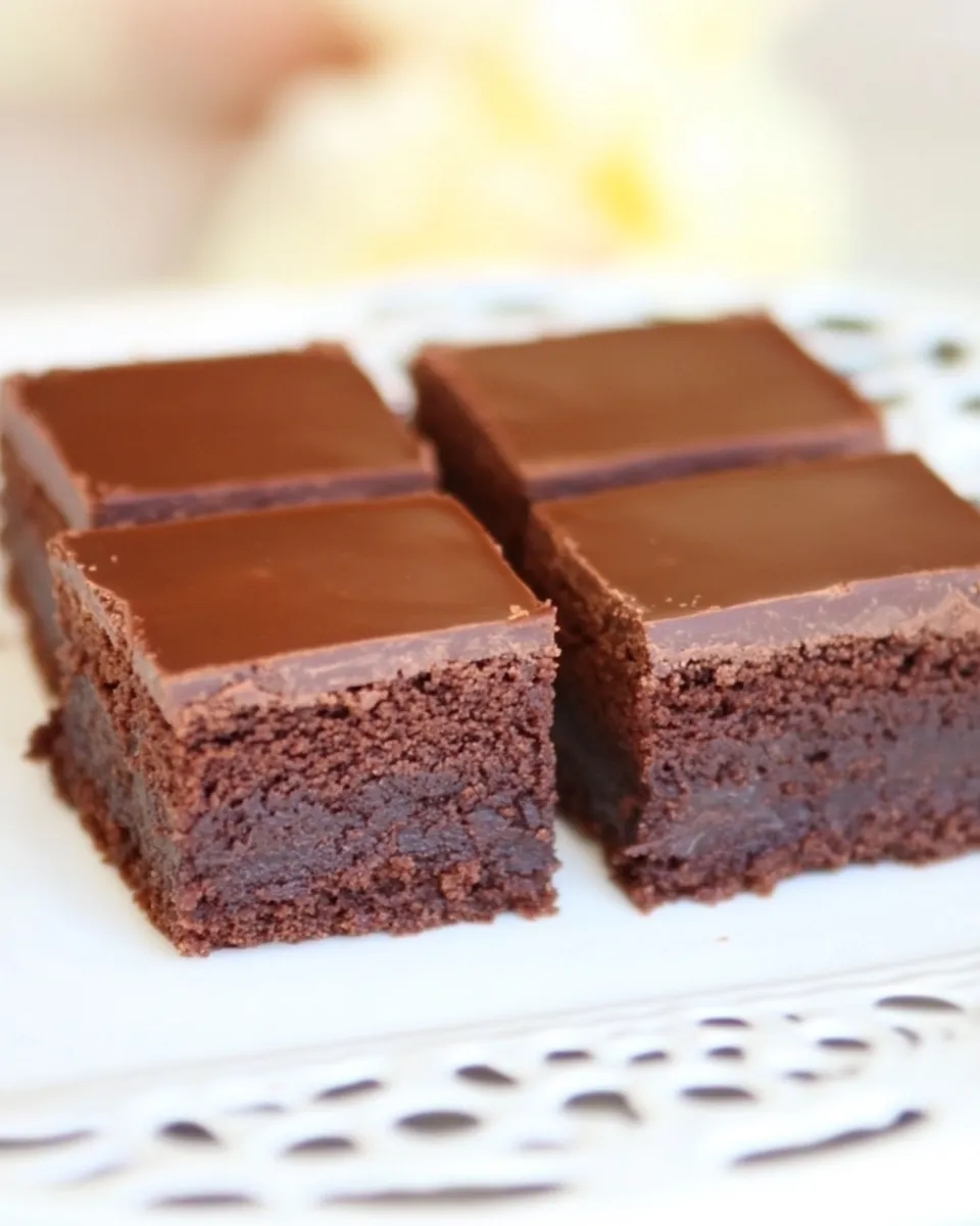 Homemade Truffle Brownies with Chocolate Ganache photo