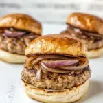 Homemade Turkey Burgers with Caramelized Red Onions photo