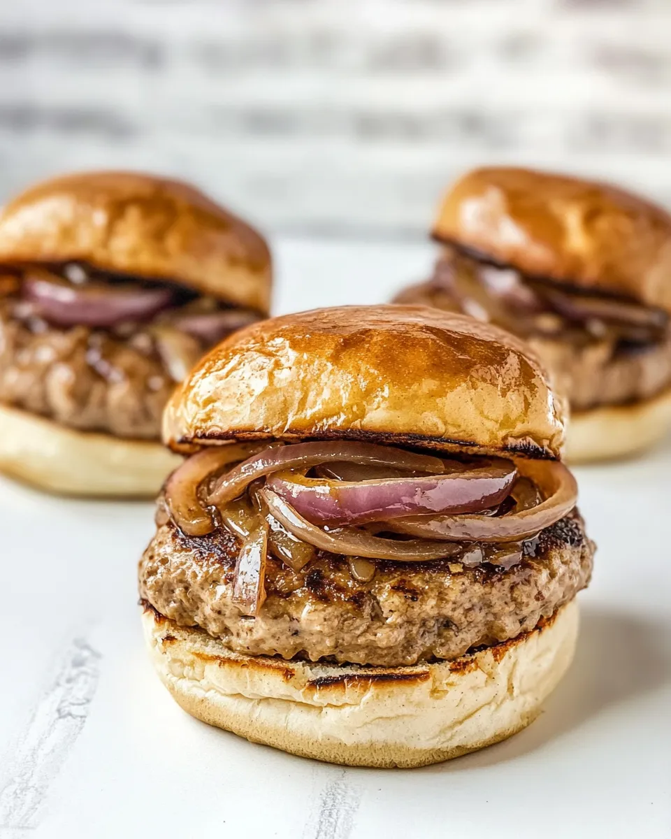 Homemade Turkey Burgers with Caramelized Red Onions photo