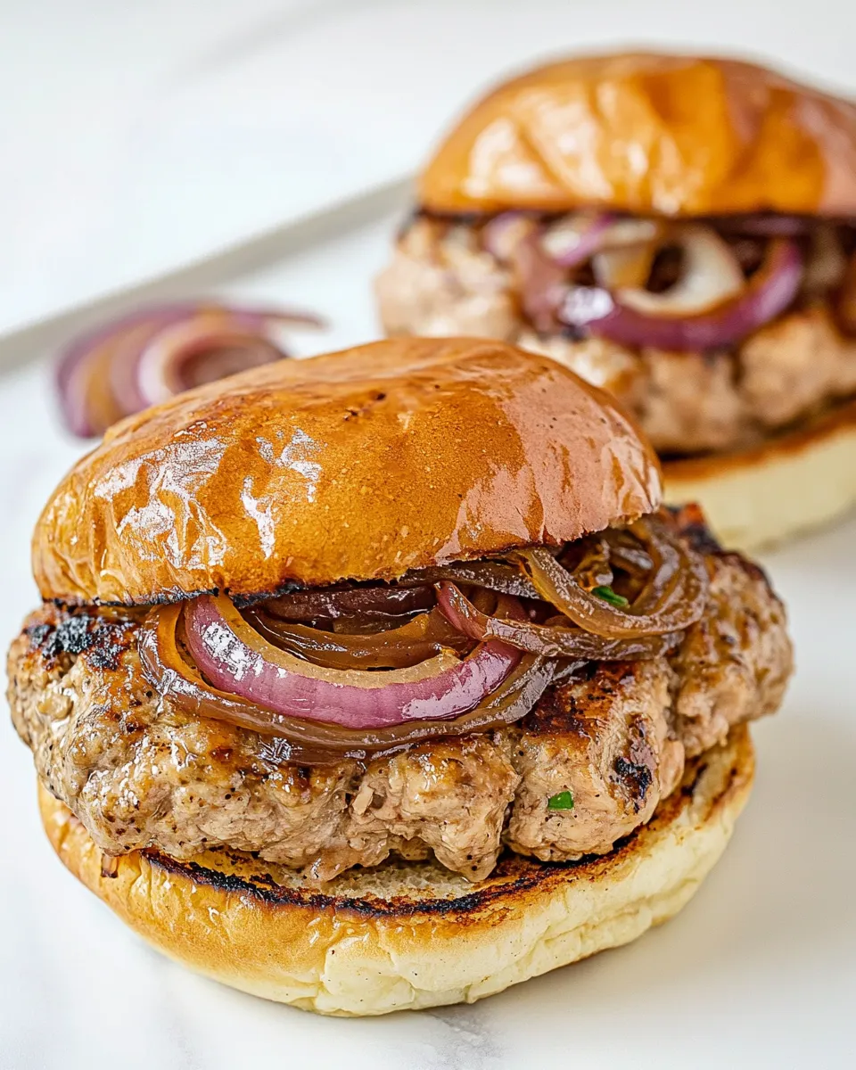 Easy Turkey Burgers with Caramelized Red Onions recipe photo