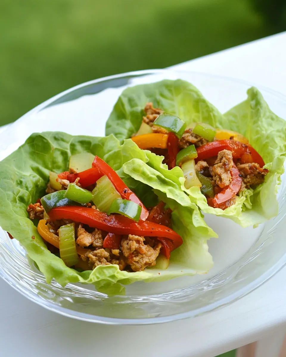 Delicious Turkey Fajita Lettuce Wraps recipe photo