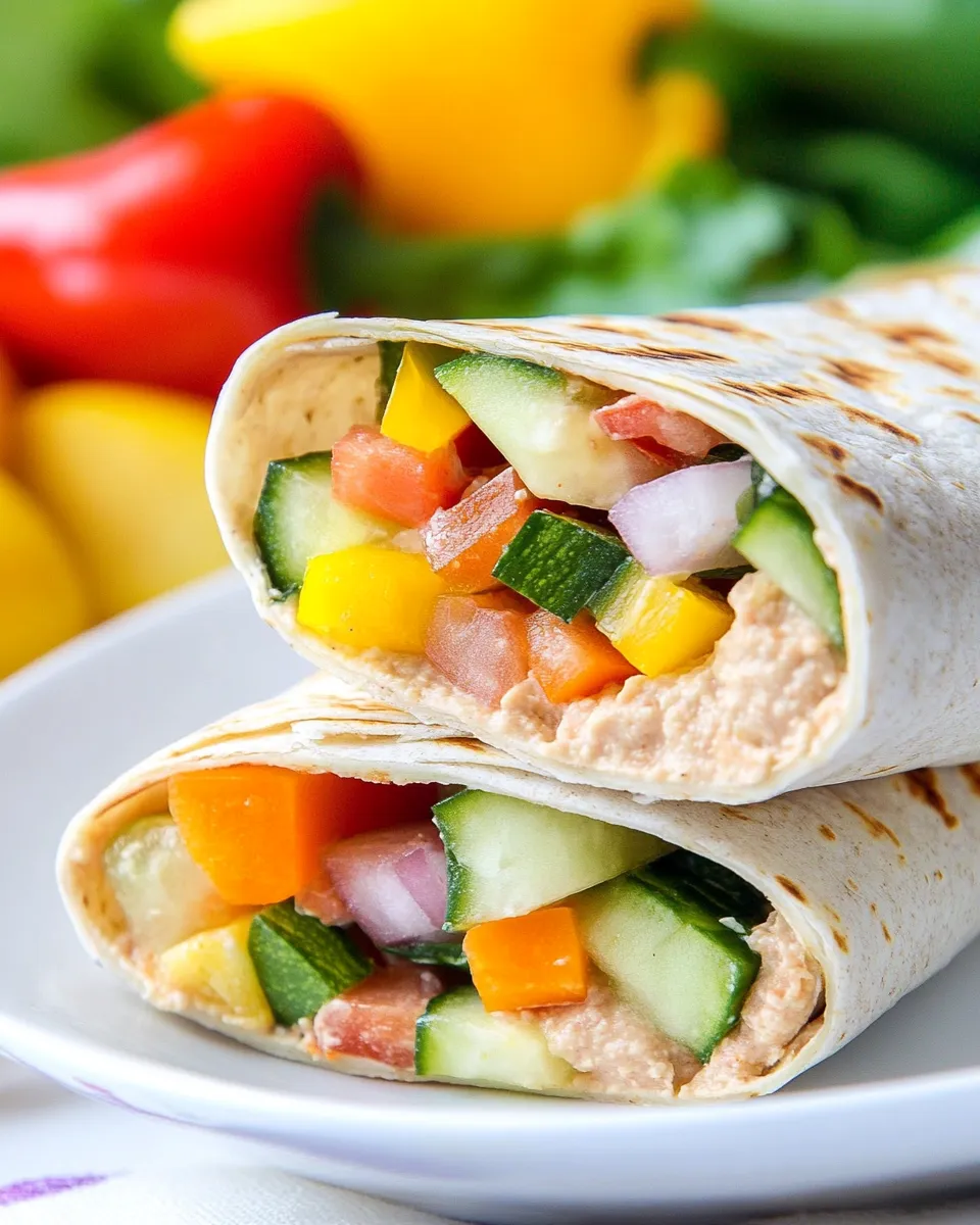 Homemade Turkey Hummus and Veggie Wraps photo