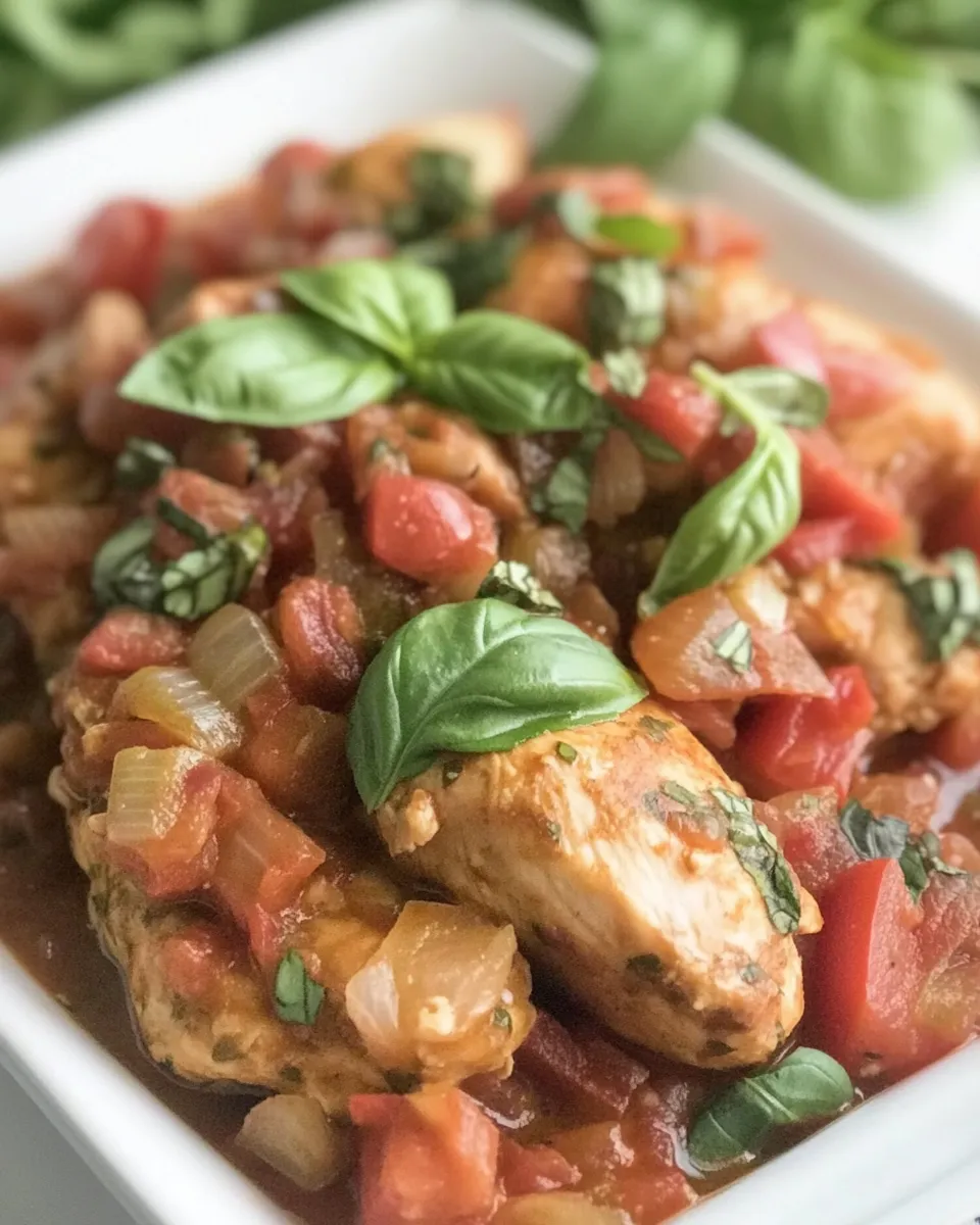 Delicious Tuscan Basil Chicken shot