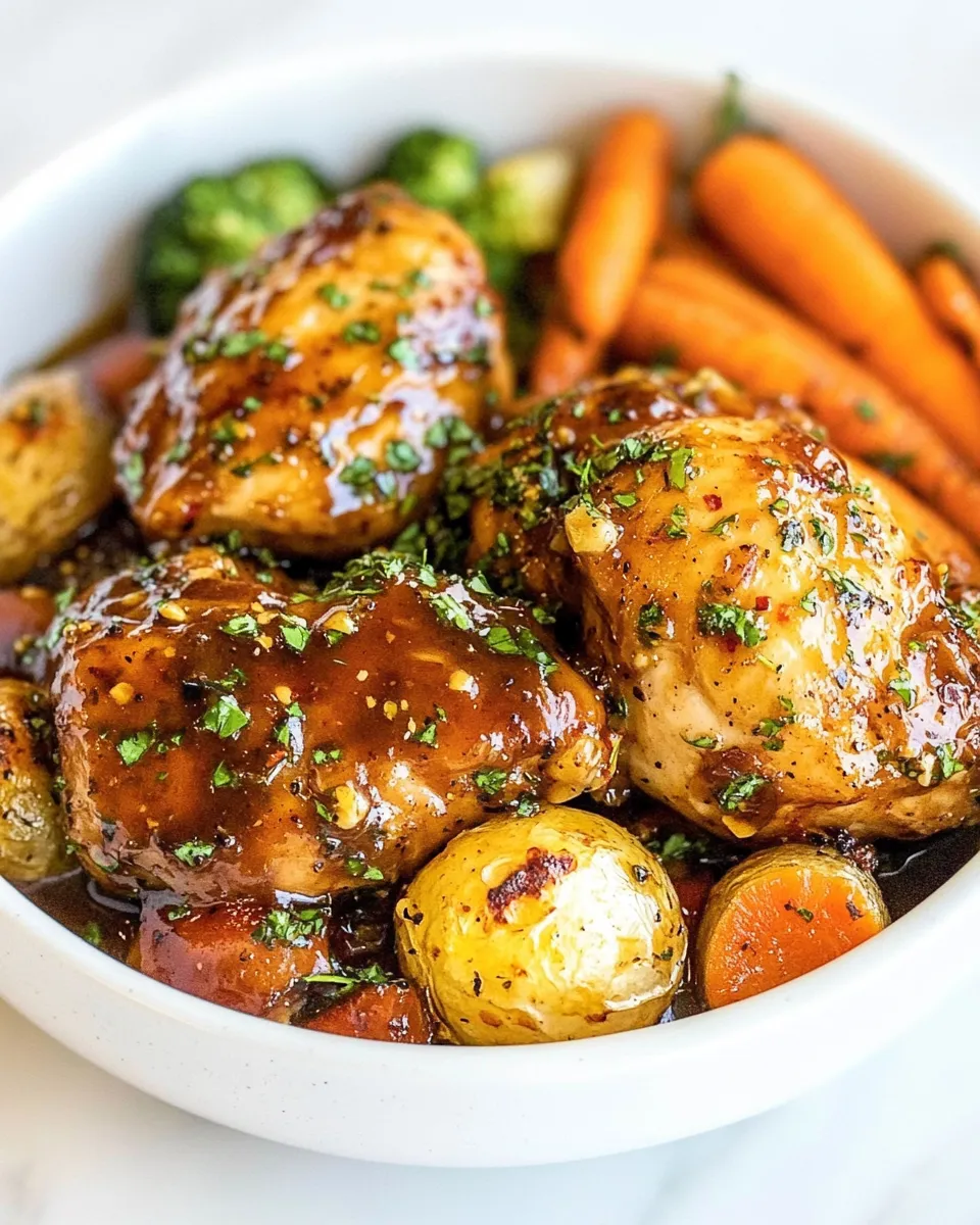 Delicious Two Serving Healthy Honey Chicken and Vegetables shot