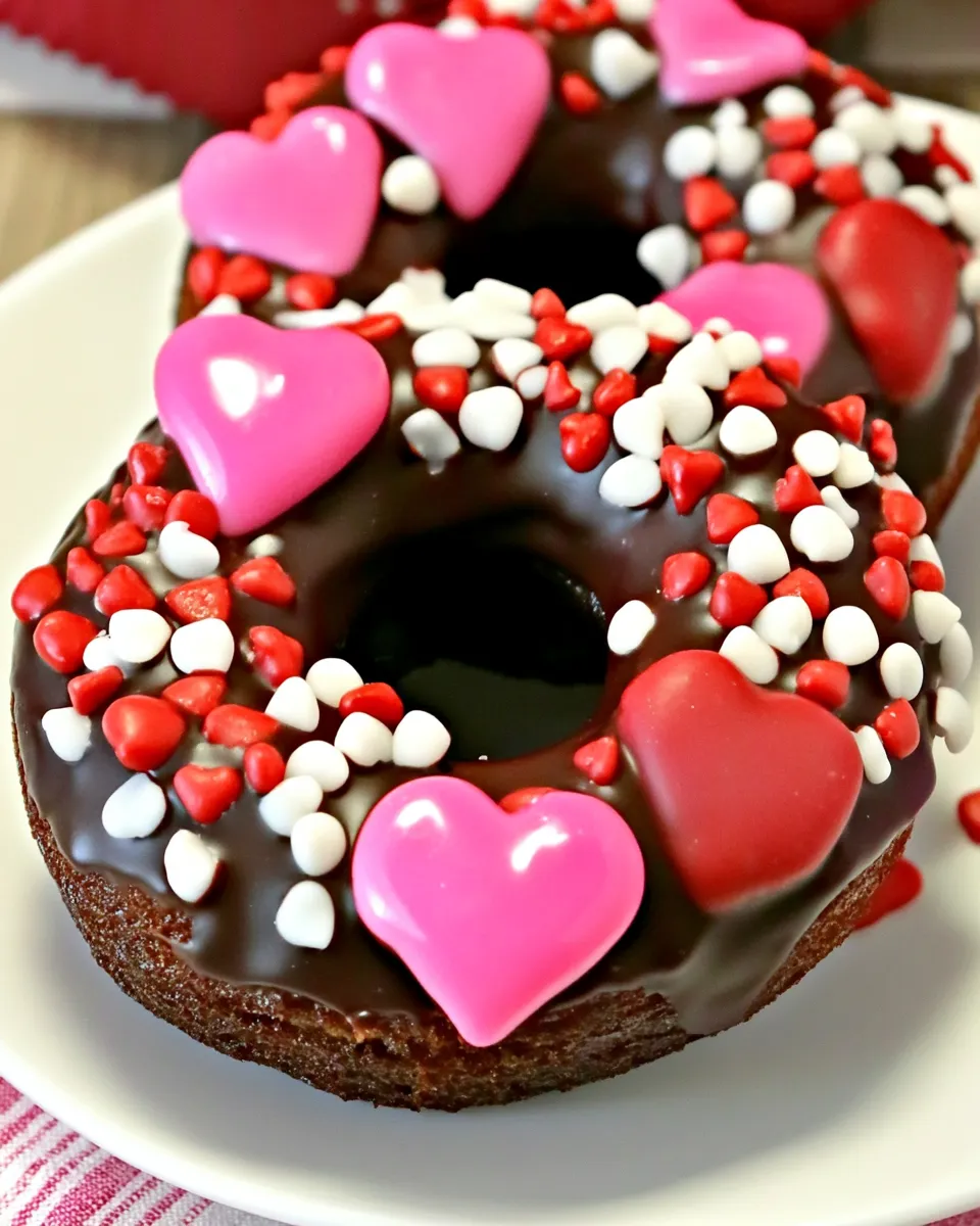 Easy Valentines Day Baked Chocolate Donuts recipe photo