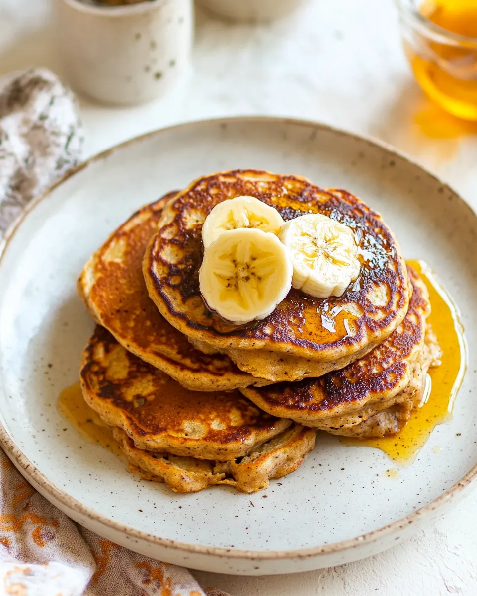 Easy Vegan Banana Pancakes (Grain-Free, Paleo) plate image
