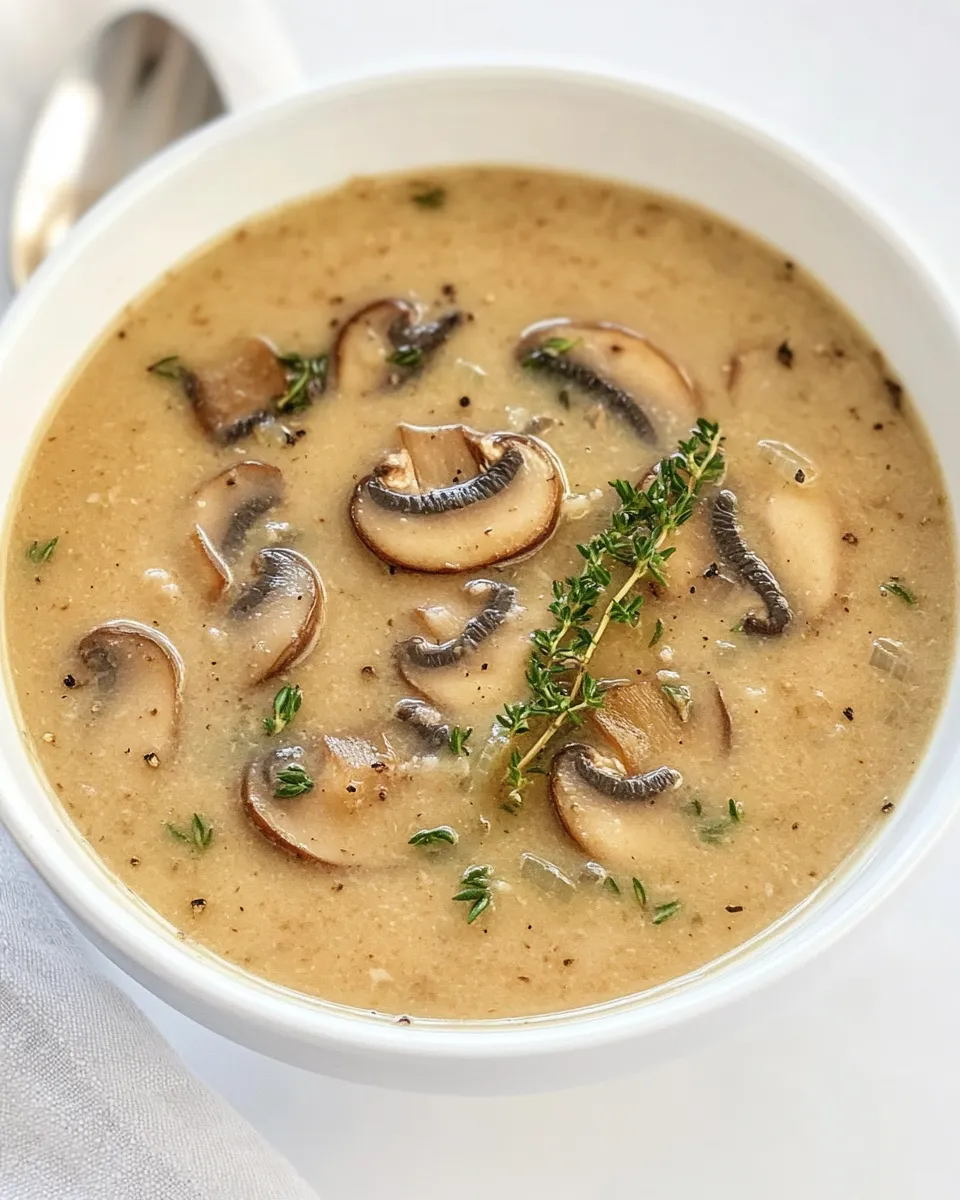 Delicious Vegan Mushroom Soup shot