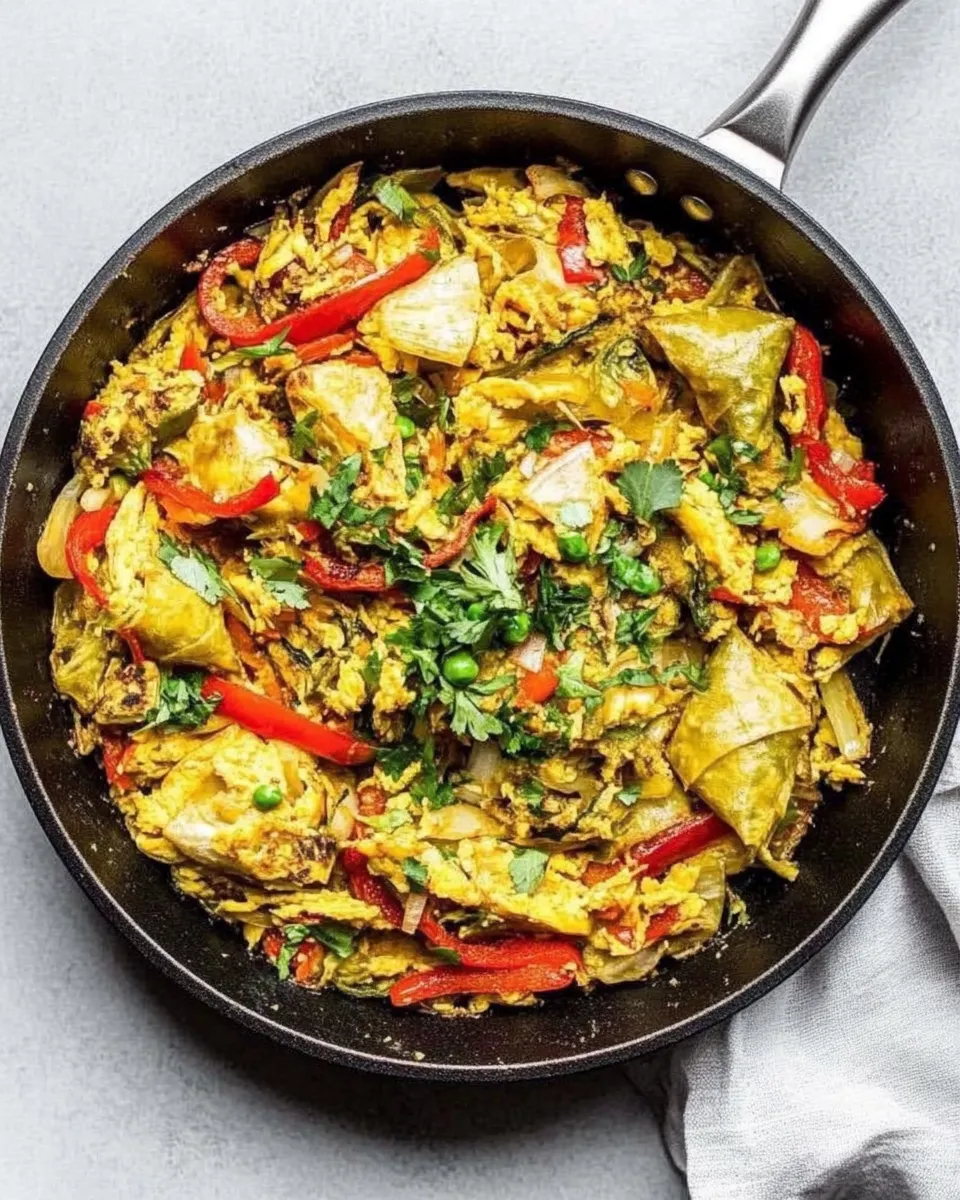 Savory Vegetable Egg Roll Skillet shot