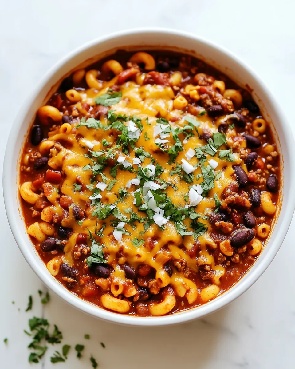 Homemade Vegetarian Chili Mac recipe photo