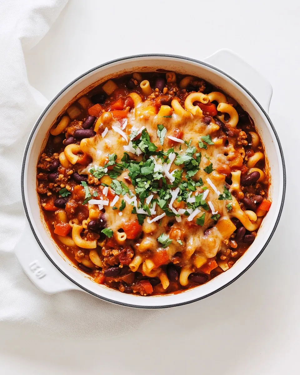 Easy Vegetarian Chili Mac food shot