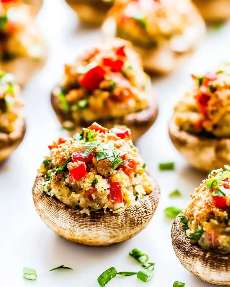 Homemade Vegetarian Stuffed Mushrooms photo