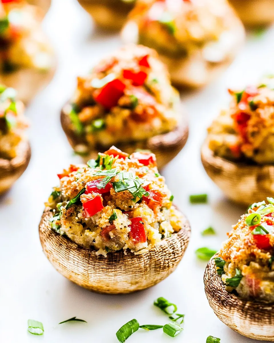 Homemade Vegetarian Stuffed Mushrooms photo
