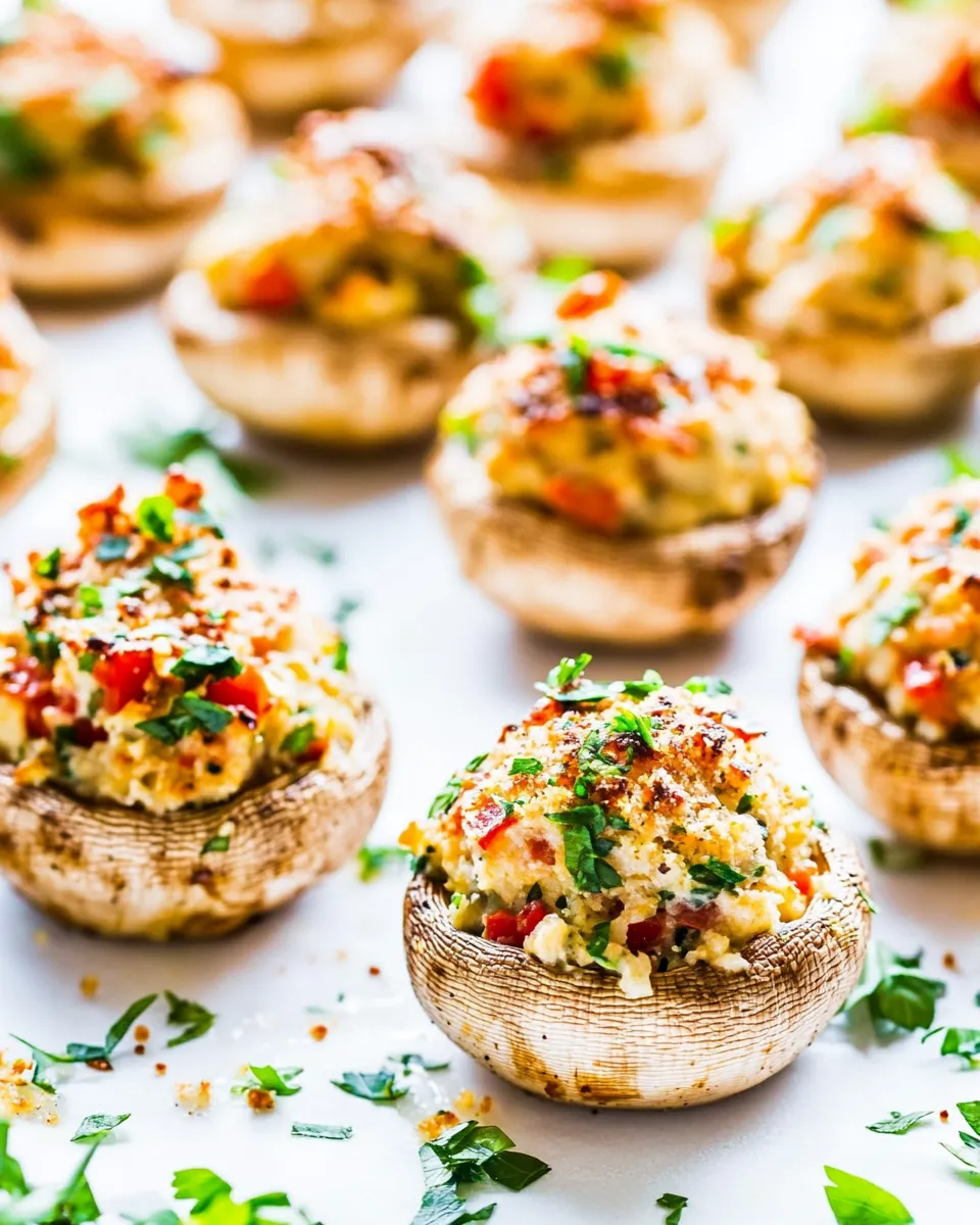 Easy Vegetarian Stuffed Mushrooms image