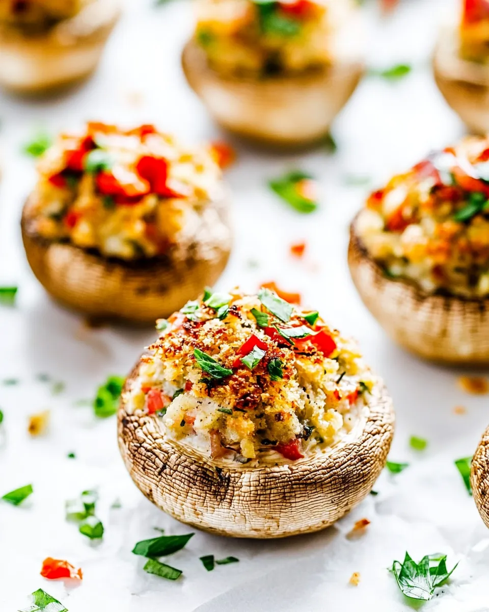 Delicious Vegetarian Stuffed Mushrooms recipe photo