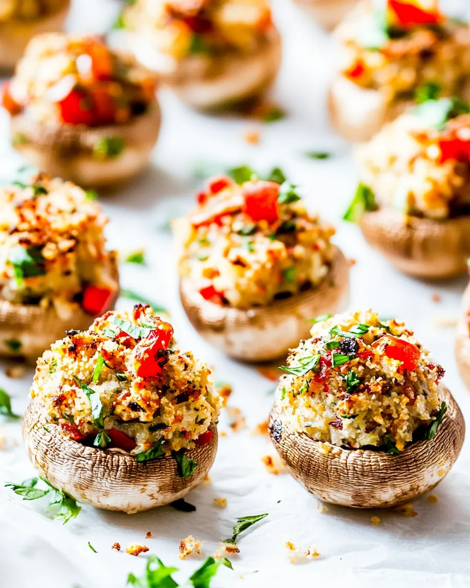 Quick Vegetarian Stuffed Mushrooms shot