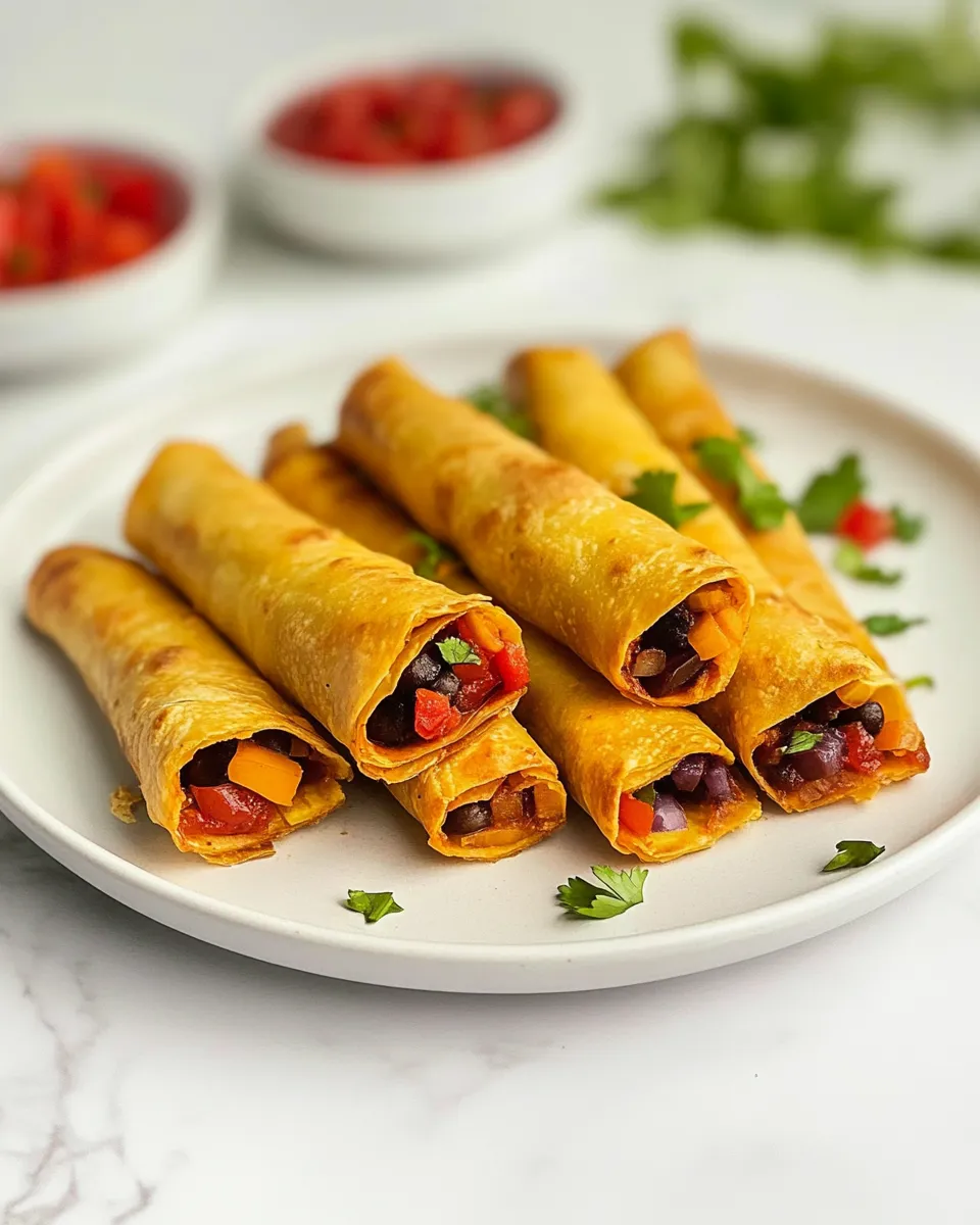 Delicious Vegetarian Taquitos shot